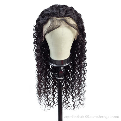 HD Lace 150% density 13x4  Human Hair Wig Virgin Brazilian Water Wave Lace Front Wigs  With Baby Hair